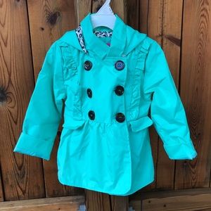Toddler Mint Rain Jacket Size 3T